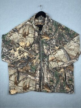 Realtree Men's 2XL Gorpcore Hunting Camo Full-Zip Fleece Jacket in Brown Green